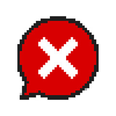 Fototapeta premium Pixel art design of red No sign. Vector illustration