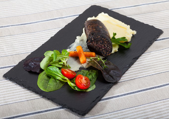 Blood sausage with vegetables
