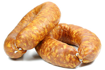 Saxon Knackwurst (’Sächsische Urknacker’) isolated on white background