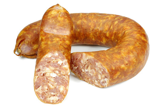 Saxon Knackwurst (&rsquo;S&auml;chsische Urknacker&rsquo;) isolated on white background