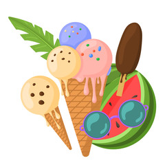 Summer web banner, summertime concept