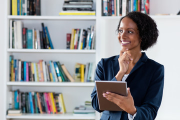 African american businesswoman with digital tablet