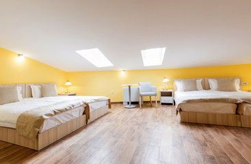 Interior of a bedroom in loft apartment