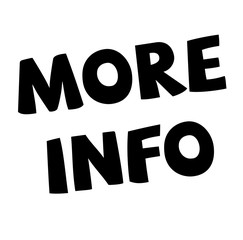 MORE INFO stamp on white