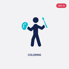 two color coloring vector icon from activity and hobbies concept. isolated blue coloring vector sign symbol can be use for web, mobile and logo. eps 10