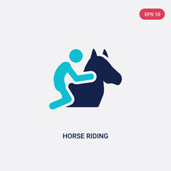 two color horse riding vector icon from activity and hobbies concept. isolated blue horse riding vector sign symbol can be use for web, mobile and logo. eps 10