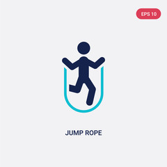 two color jump rope vector icon from activities concept. isolated blue jump rope vector sign symbol can be use for web, mobile and logo. eps 10