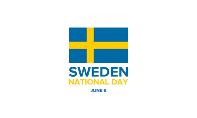National Day of Sweden. Celebrated annually on June 6 in Sweden. Happy national holiday. Sweden flag. Swedish concept. Poster, card, banner and background