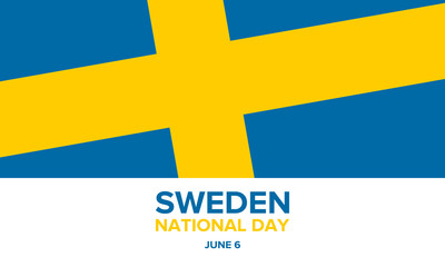 National Day of Sweden. Celebrated annually on June 6 in Sweden. Happy national holiday. Sweden flag. Swedish concept. Poster, card, banner and background