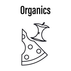 Organic waste sorting icon in linear style. Simple vector illustration