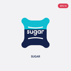 two color sugar vector icon from agriculture farming concept. isolated blue sugar vector sign symbol can be use for web, mobile and logo. eps 10
