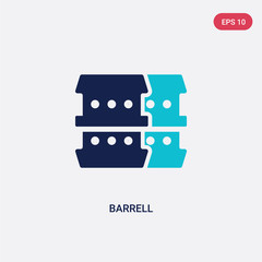 two color barrell vector icon from farming and gardening concept. isolated blue barrell vector sign symbol can be use for web, mobile and logo. eps 10