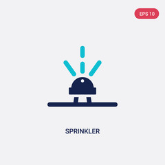 two color sprinkler vector icon from farming and gardening concept. isolated blue sprinkler vector sign symbol can be use for web, mobile and logo. eps 10