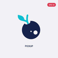 two color pickup vector icon from farming and gardening concept. isolated blue pickup vector sign symbol can be use for web, mobile and logo. eps 10