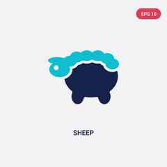 two color sheep vector icon from farming concept. isolated blue sheep vector sign symbol can be use for web, mobile and logo. eps 10