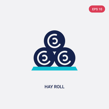 two color hay roll vector icon from farming and gardening concept. isolated blue hay roll vector sign symbol can be use for web, mobile and logo. eps 10