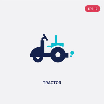 two color tractor vector icon from farming concept. isolated blue tractor vector sign symbol can be use for web, mobile and logo. eps 10