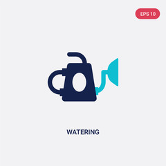 two color watering vector icon from farming concept. isolated blue watering vector sign symbol can be use for web, mobile and logo. eps 10