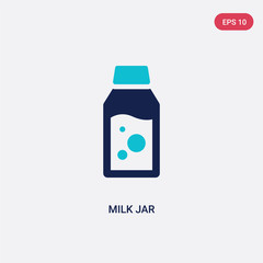 two color milk jar vector icon from farming concept. isolated blue milk jar vector sign symbol can be use for web, mobile and logo. eps 10