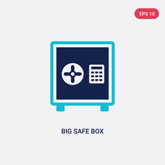 two color big safe box vector icon from airport terminal concept. isolated blue big safe box vector sign symbol can be use for web, mobile and logo. eps 10