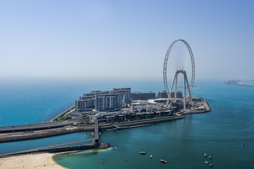 Manmade Island in Dubai with Buildings