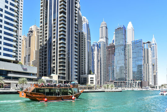 Dubai Marina Lake Overlooking Buildings