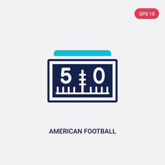 two color american football scores numbers vector icon from american football concept. isolated blue american football scores numbers vector sign symbol can be use for web, mobile and logo. eps 10