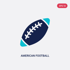 two color american football ball vector icon from american football concept. isolated blue american football ball vector sign symbol can be use for web, mobile and logo. eps 10