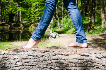 Walking barefoot