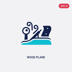 two color wood plane vector icon from architecture and city concept. isolated blue wood plane vector sign symbol can be use for web, mobile and logo. eps 10