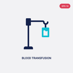 two color blood transfusion vector icon from army concept. isolated blue blood transfusion vector sign symbol can be use for web, mobile and logo. eps 10