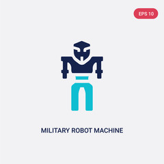 two color military robot machine vector icon from army concept. isolated blue military robot machine vector sign symbol can be use for web, mobile and logo. eps 10
