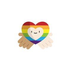World pride day, heartcolor icon. Element of stop homophobia color icon
