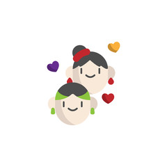 World pride day, couplecolor icon. Element of stop homophobia color icon