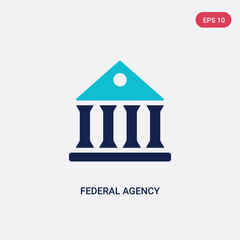 two color federal agency vector icon from army and war concept. isolated blue federal agency vector sign symbol can be use for web, mobile and logo. eps 10 - obrazy, fototapety, plakaty