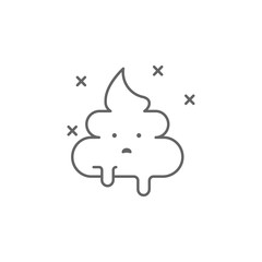 Poop, sad, nasty outline icon. Element of nasty icon. Thin line icon for website design and development, app development. Premium icon
