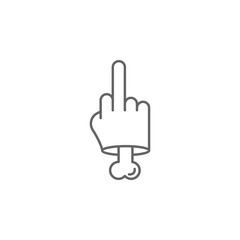 Middle finger, nasty outline icon. Element of nasty icon. Thin line icon for website design and development, app development. Premium icon