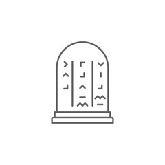 history, tomb, runes outline icon