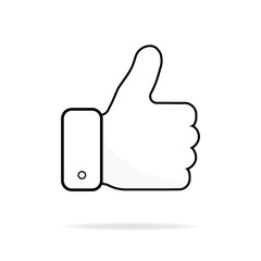 Big thumb up vector icon. Vector illustration on a white background