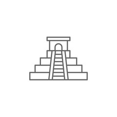 history, pyramid, Mayan outline icon