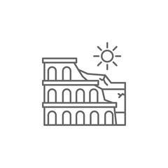history, colosseum, Rome outline icon