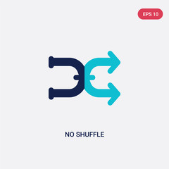 two color no shuffle vector icon from arrows concept. isolated blue no shuffle vector sign symbol can be use for web, mobile and logo. eps 10