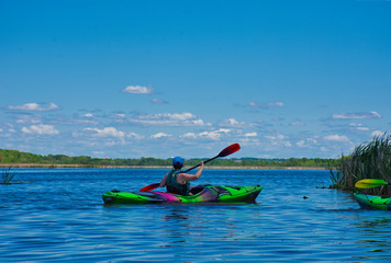A Person Kayaking.