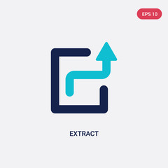 two color extract vector icon from arrows concept. isolated blue extract vector sign symbol can be use for web, mobile and logo. eps 10