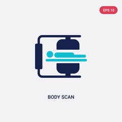 two color body scan vector icon from artificial intellegence concept. isolated blue body scan vector sign symbol can be use for web, mobile and logo. eps 10