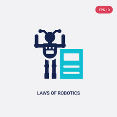 two color laws of robotics vector icon from artificial intellegence concept. isolated blue laws of robotics vector sign symbol can be use for web, mobile and logo. eps 10