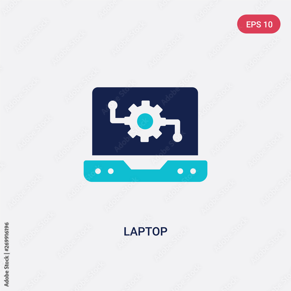 Wall mural two color laptop vector icon from artificial intelligence concept. isolated blue laptop vector sign symbol can be use for web, mobile and logo. eps 10