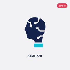 two color assistant vector icon from artificial intelligence concept. isolated blue assistant vector sign symbol can be use for web, mobile and logo. eps 10