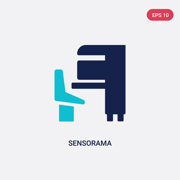 two color sensorama vector icon from artificial intellegence concept. isolated blue sensorama vector sign symbol can be use for web, mobile and logo. eps 10