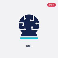 two color ball vector icon from artificial intelligence concept. isolated blue ball vector sign symbol can be use for web, mobile and logo. eps 10